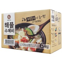 이가자연면 해물수제비 188.5g x 6입 해물육수 쫄깃 감칠맛, 1세트