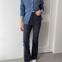 여자 하이웨이스트 부츠컷 스판 블랙진 청바지