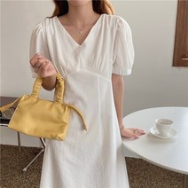 오슈 여름 데일리 여신룩 러블리 퍼프 엠보 롱원피스