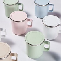 JVR 모노 뚜껑 스텐머그 360ml 2P세트, 베이지/핑크, 상세설명 참조