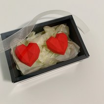 각진 하트 커플 석고방향제 + 리필오일 5ml 차량용방향제 인테리어소품 답례품 선물, 가든스윗피, 레드