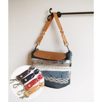 퀼팅맘 도톰한 수입 베지터블 통가죽 숄더 가방스트랩 가죽손잡이끈, 카멜브라운(4)