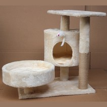 고양이 캣타워 캣폴 해먹 스크래쳐 캣워커 등반 애완 동물 놀이 등산 점프 프레임 애완 동물 우드 나무 선반 사다리 계단 벽걸이 캣브릿지 벽타워, 베이지