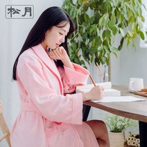 +[BOKS]+송월타월가운 고급 호텔 샤워 남자목욕 컬러 호텔용 순면 여자+[MARKET]+, 핑크M