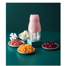음식물처리기웰싱 캐리어음식물처리기 300ml 다기능 푸드 프로세서 전기 고기 분쇄기 휴대용 블렌더 컵 믹, 02 Pink 6 knives