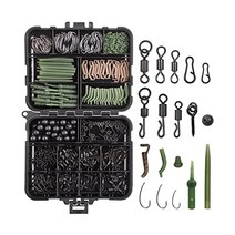 스위블 훅 포함 420pcs박스 잉어 낚시 태클 키트 안티 탱구 슬리브 훅스톱 구슬 보일 미끼 나사 액세서리 dkeke