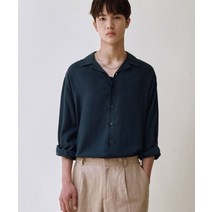 ANOBLIR 루즈핏 오픈카라 텐셀 린넨 셔츠 [네이비] LOOSE-FIT OPEN COLLAR TENCEL LINEN SHIRTS [NAVY]