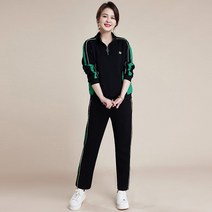 중년여성 단체복 스포츠 스웨트 셔츠 투피스 세트 여성트레이닝세트 중장년 50대 엄마룩 엄마등원룩 엄마운동복 츄리닝세트