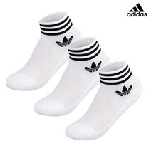 아디다스 오리지널 트레포일 앵클 삭스 양말 화이트 EE1152 3P, 26(270~290)