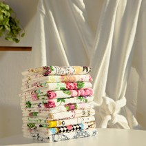 [2개 1 Set] 투르크와즈 터키산 프리미엄 패턴 페이스타월 세안용 면수건 2개 1세트 5종, E 블루마린/커피타임, 선물포장