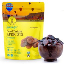 미국직구 AZNUT 터키식 건조 살구 무황 무설탕 100% 네츄럴 프리미엄 품질 NON-GMO 프로젝트 인증 코셔 글루텐 프리 밀봉 가능 가방(무황) 1LB), 상세참조, 수량