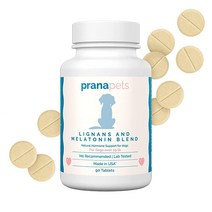 Prana Pets 리그난 및 멜라토닌은 강아지의 쿠싱 질환의 증상 완화에 자연적으로 도움이 됩니다 | 건강한 부신 기능과 전반적인 웰빙 촉진 | MG 멜라토닌 1개 - MG 리그, 25lbs and Over