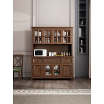 빈티지 수납장 우드 박스 소품 수납함 미니 원목 보물상자 슬라이딩 서랍장 나무 레트로 옛날 커피, 사문, 유리 사이드 찬장 세트 (호두색)