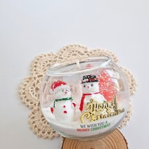 (수반용기 2개만들기) 눈사람-크리스마스 양초 젤캔들 키트 만들기(200ml/2), 화이트머스크, 블루, 2개