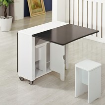 뉴라운딩 접이식테이블+의자1개 2-4인용 이동식식탁, 메이플