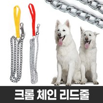 사슬 체인 개줄 크롬 122cm (대형견 리드줄 이동줄 목줄 체인줄), 3호노랑-2mm