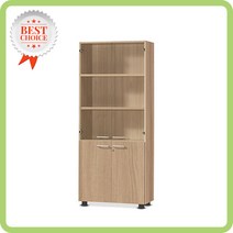 ECO INNO 5단 유리장(사무용 캐비넷 책장 5단장), W800 X D410 X H1875:아카시아