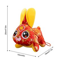 2023 Bunny Doll Cute Chinese New Year Rabbit Stuffed Animal Plush Toy Lunar Zodiac Gifts for Spring F, 02 D