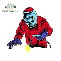 EARLFAMILY-13cm x 12.9cm 용접 용접기용 만화 자동차 스티커 재미있는 데칼 그래피티 비닐 소재 장식, 01 YT-77430-13cm