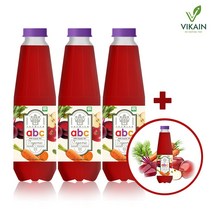 유기농 abc쥬스 NFC착즙 주스 물넣지않은 사과 비트 당근 주스, 1000ml x 4병
