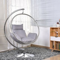 그네의자 정원그네의자 흔들의자 스윙체어, 실버 + 그레이 패드