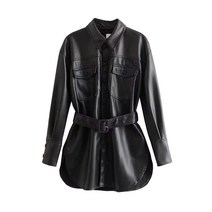 ZARA 페이크 레더 벨트 코트 자켓 4369042