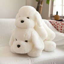 늘어진 강아지 인형 하얀 동물인형 말티즈, 35cm