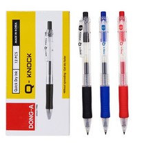 [ABC 문구]동아 Q-KNOCK 큐노크 볼펜, 0.5mm : 1갑(12자루) x 적색