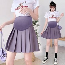 임산부 스커트 여름 멀티 아이스 정장 소재 캔디 컬러 슬림해 보이는 순색 A라인 턱받이