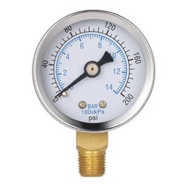 압력계 풀 필터 수압 게이지 미터 1/8 "NPT 스레드 40mm 0 ~ 200psi 14bar, 한개옵션0
