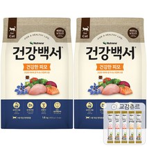 건강백서 캣 건강한 피모 3.2kg (1.6kgX2포) +교감츄르 5봉 /고양이사료