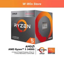 AMD Ryzen 5 3400G 4 코어 8 스레드 잠금 해제 데스크탑 프로세서 Radeon RX 그래픽 65W CPU 소켓 AM4 팬 포함 라이젠 중고, 한개옵션0