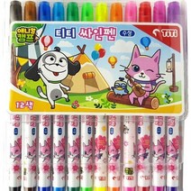 아주문구 신학기 12색싸인펜 애니멀싸인펜12색, 1세트, 12색