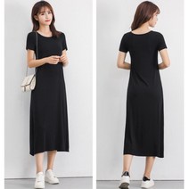 가벼운 데일리 코디쉬운 반팔 면 롱원피스 비치원피스