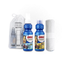 불스원 크리스탈 OMG 바이크 앤 카 세정 드라이워시 150ml + 흠집 제거 샤인 컴파운드 150ml + 극세사 융 + 전용 파우치 세트, 2세트