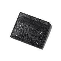 [메종마틴마르지엘라] [명품]23SS 스티치 그레인레더 카드홀더 블랙 SA3VX0007