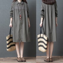 베리위시 파트 레이스 셔츠원피스 봄가을원피스 카라원피스 도트 원피스