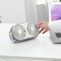굿프랩 듀얼 팬 탁상용 테이블 USB 미니 선풍기, 핑크