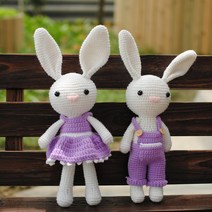 코바늘 인형 뜨기 토끼 도안 뜨개질 커플 diy 키트 겨울 집에서 하는 취미 집순이, M개