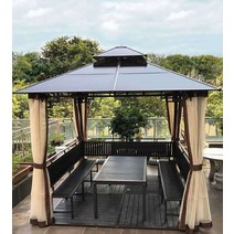 조립식 파고라 천막 세트 캐노피 방갈로 바베큐장, 3.5 x 4.5m 가광선반 강양