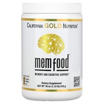 캘리포니아 골드 뉴트리션 MEM Food 기억력 및 인지력 강화 510g(1.12lb), 1팩, 60 팩 8.5 g