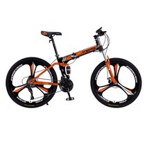 MTB자전거 팻바이크 카본 입문용 26인치 24단 자전거, 21단 블랙오렌지 26인치