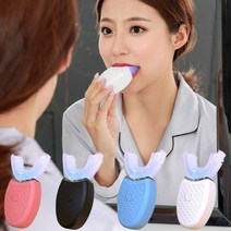 효과 전동 U형 칫솔 고주파 미백 초음파 자동양치, 성인_화이트