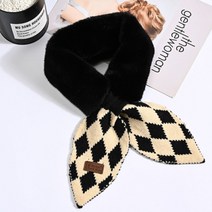 Joyce shop 여성 목도리 퍼 머플러 넥워머 니트 고리 목도리 페이크 퍼 모피 목도리 스카프