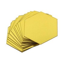 붙이는거울 아크릴 거실 욕실 60 12Pcs 벽 스티커 6 각형 자기 접착 성 거울 효력 가정 훈장, Golden S