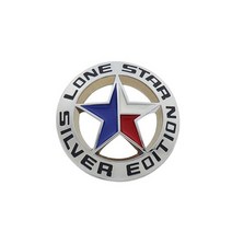 호환 차량용 엠블럼 3d premium lone star silver edition for car hood fender trunk rear bonnet nameplate 배지, 크롬