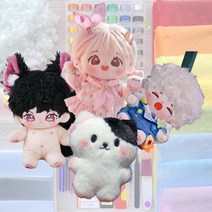 달콩레나 솜인형키트 무속성 아이돌인형 동물형 솜인형 솜깅이 만들기 DIY 키트, 타입2 -A/B중 2장+9cm 1장