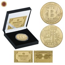 기념주화 비트코인선물 모형소품Bitcoin-금 도금 물리적 비트코인 BTC 라이트코인 리플 이더리움 도게코인, 04 coin 4