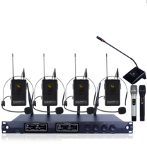 RS-3400 무선마이크 MIC 4채널 집계식 공연 무대, 핸드마이크2 헤드형2