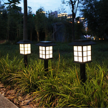 태양광5LED 잔디 문주겸용2개 정원등(노란빛) 문주등 가로등 잔디등, 노란빛2개